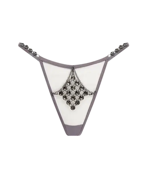 Kensia Trixie Thong  Gunmetal/Black | Agent Provocateur