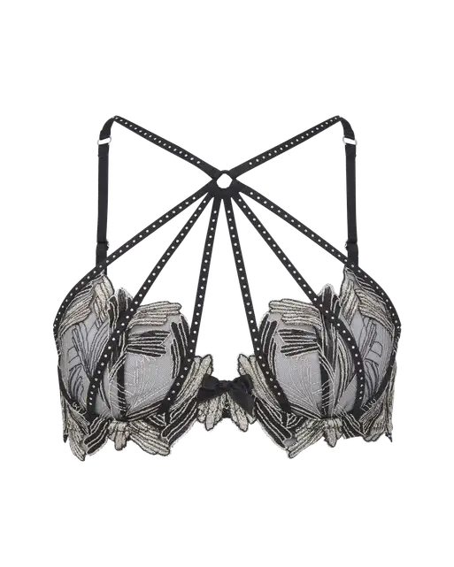 Christalina High Neck Plunge Bra Silver | Agent Provocateur