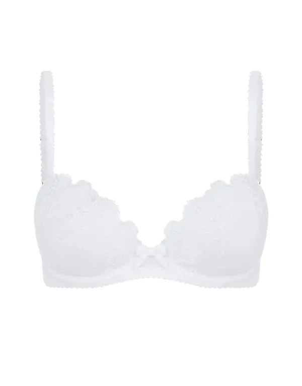 Jayce Plunge Underwired Bra White | Agent Provocateur