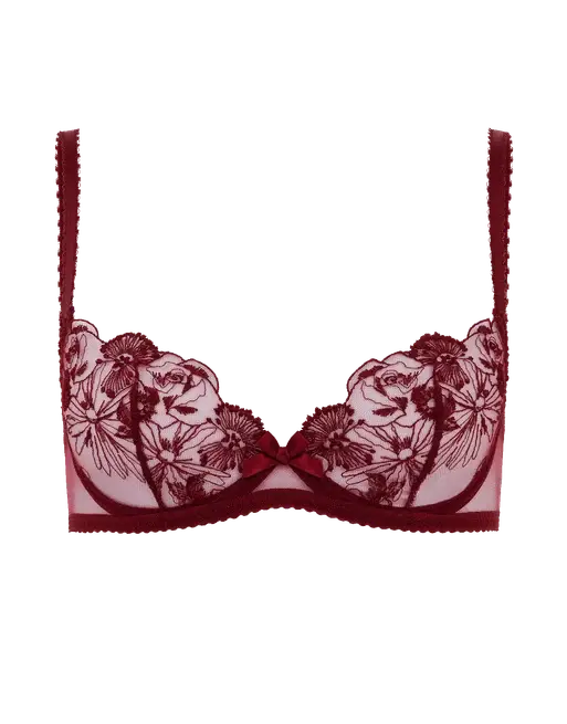 Jayce Plunge Underwired Bra Burgundy | Agent Provocateur