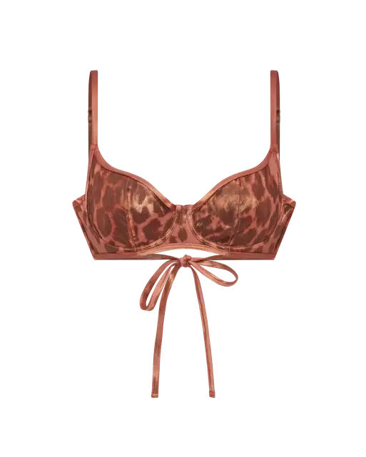 Cayla Underwire Bikini Top Black/Leopard | Agent Provocateur