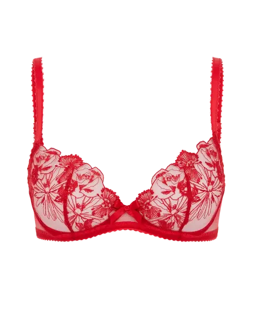 Jayce Plunge Underwired Bra Red | Agent Provocateur