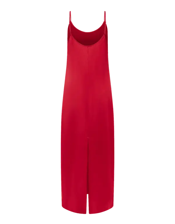 Cecily Long Slip Dress Red/Red | Agent Provocateur
