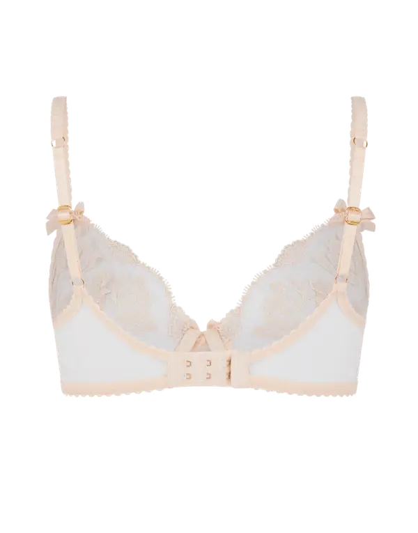 Sparkle Plunge Underwired Bra Beige | Agent Provocateur
