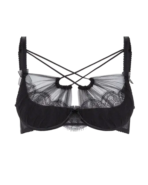 Halley High Neck Underwired Bra Black | Agent Provocateur