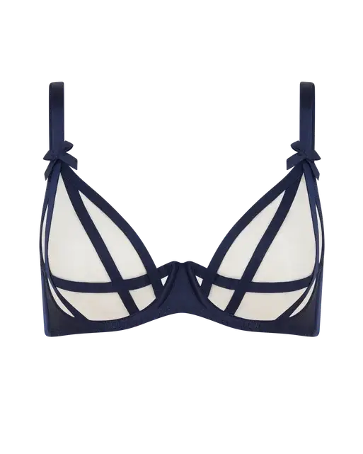 Briella Plunge Underwired Bra Navy/Navy | Agent Provocateur
