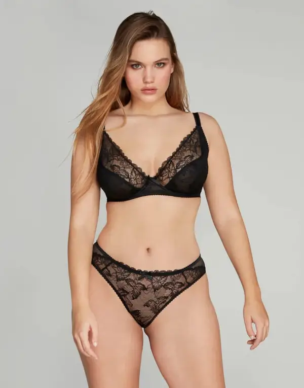Leni Plunge Underwired Bra Black | Agent Provocateur