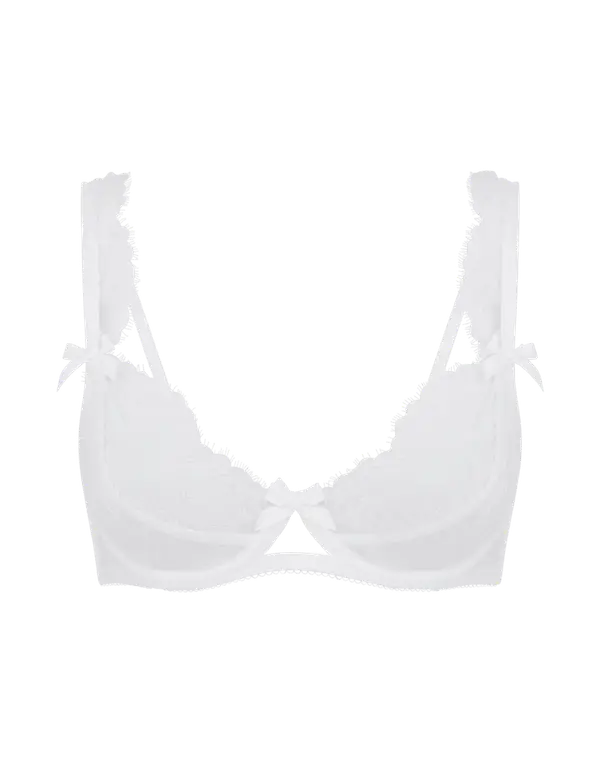 Willa Demi Cup Plunge Underwired Bra White | Agent Provocateur