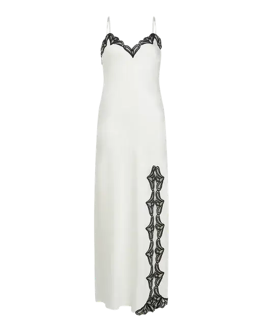 Nelle Long Slip Ivory/Black | Agent Provocateur