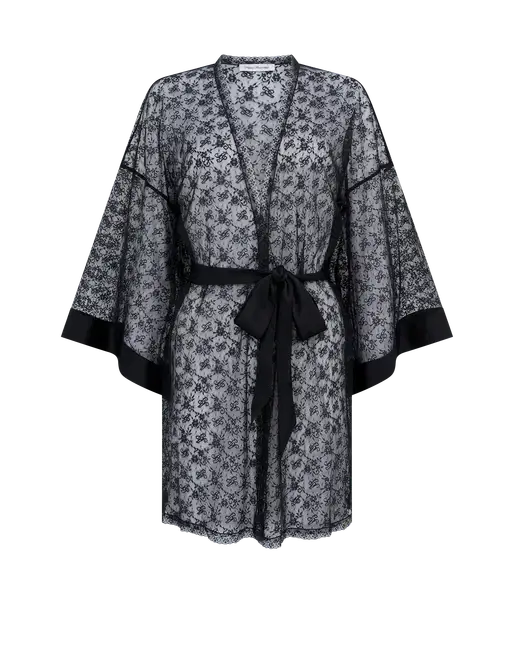 Malorey Short Kimono Black | Agent Provocateur