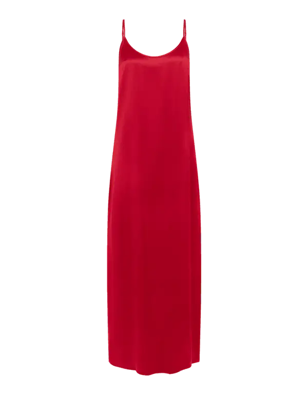Cecily Long Slip Dress Red/Red | Agent Provocateur