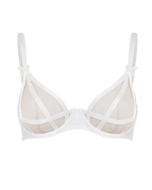 Briella Plunge Underwired Bra White | Agent Provocateur