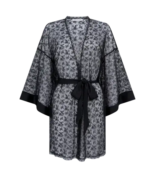 Malorey Short Kimono  Black | Agent Provocateur