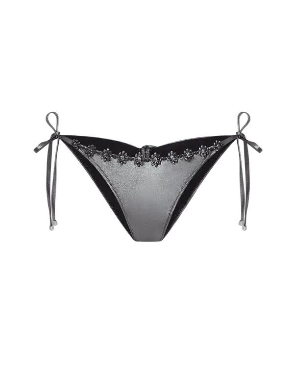 Maiya Bikini Bottoms Black/Silver | Agent Provocateur