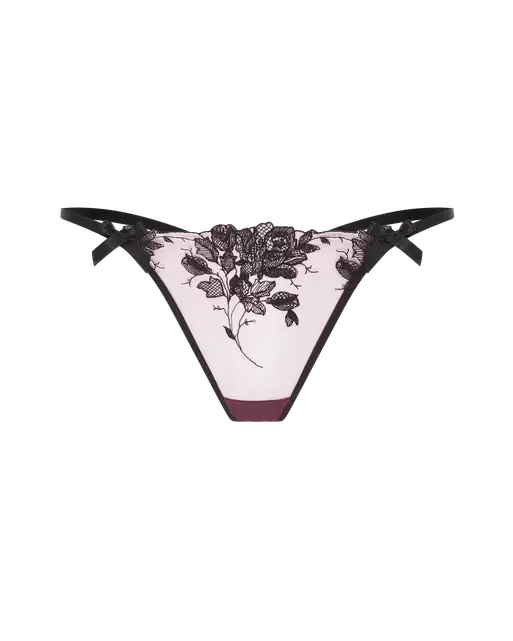 Elvie Trixie Thong Pink/Black | Agent Provocateur