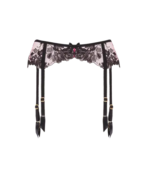Elvie Suspender Pink/Black | Agent Provocateur