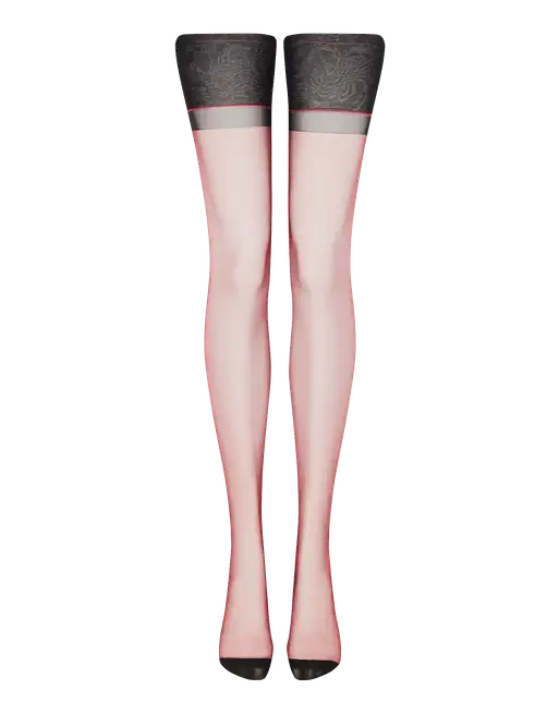Gia Stockings Burgundy/Black | Agent Provocateur