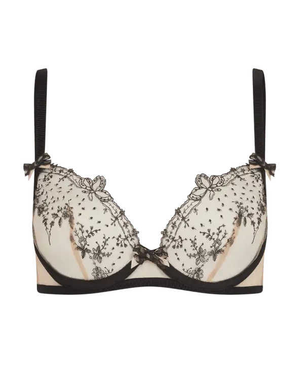 Graice Plunge Underwired Bra Black/Sand | Agent Provocateur