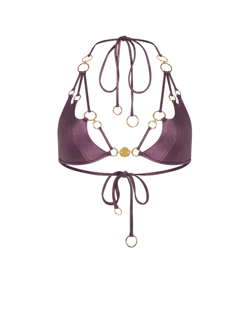 Davine Bikini Top Plum/Gold | Agent Provocateur